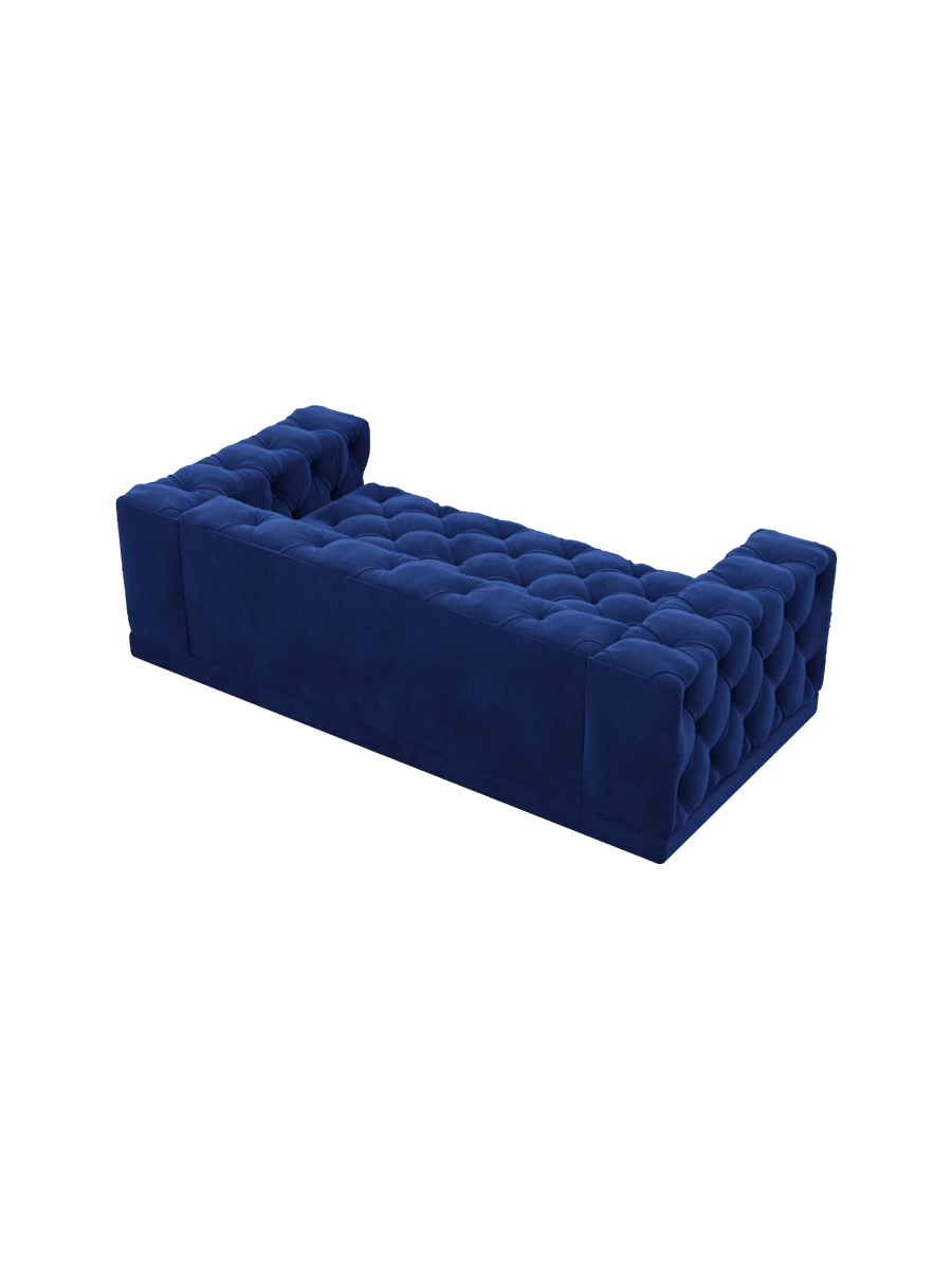 
3-Sitzer Design Sofa „Malika“ mit Samtbezug - Samtbezug Königsblau
