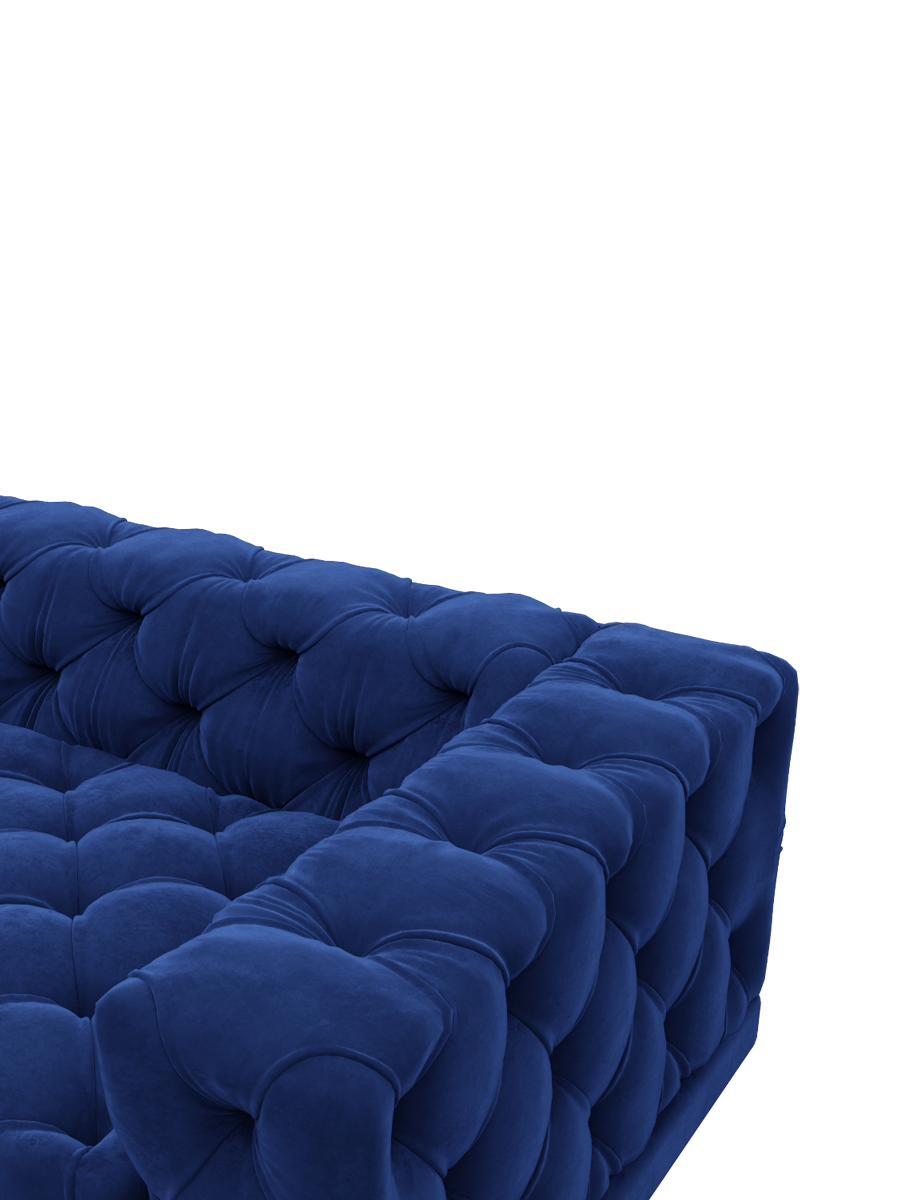 
3-Sitzer Design Sofa „Malika“ mit Samtbezug - Samtbezug Königsblau