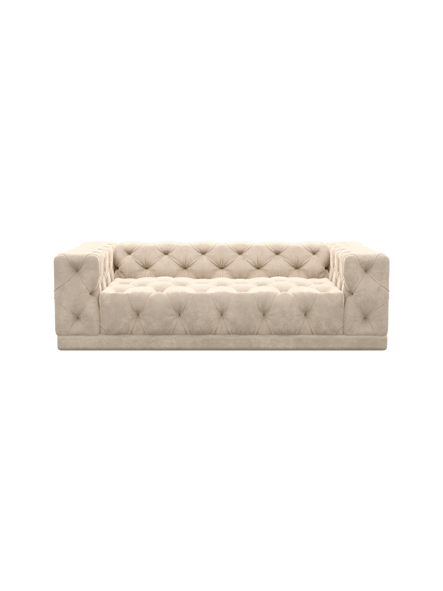 
3-Sitzer Design Sofa „Malika“ mit Samtbezug - Samtbezug Königsblau