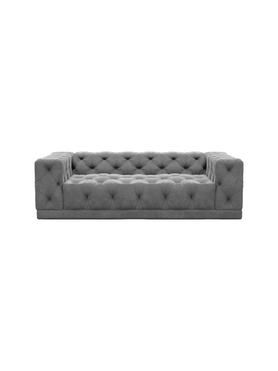 
3-Sitzer Design Sofa „Malika“ mit Samtbezug - Samtbezug Königsblau