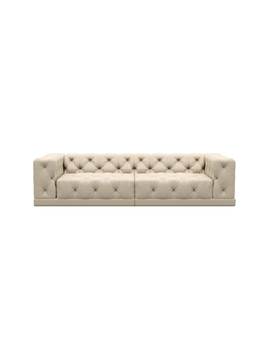 
4-Sitzer Design Echtleder Sofa „Malika“ - Echtleder Beige