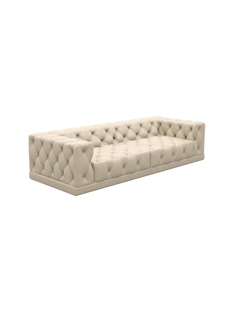 
4-Sitzer Design Echtleder Sofa „Malika“ - Echtleder Beige