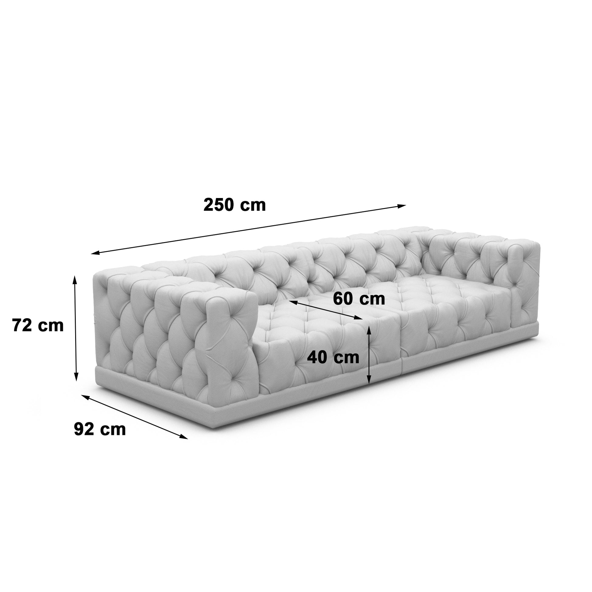 
4-Sitzer Design Echtleder Sofa „Malika“ - Echtleder Beige