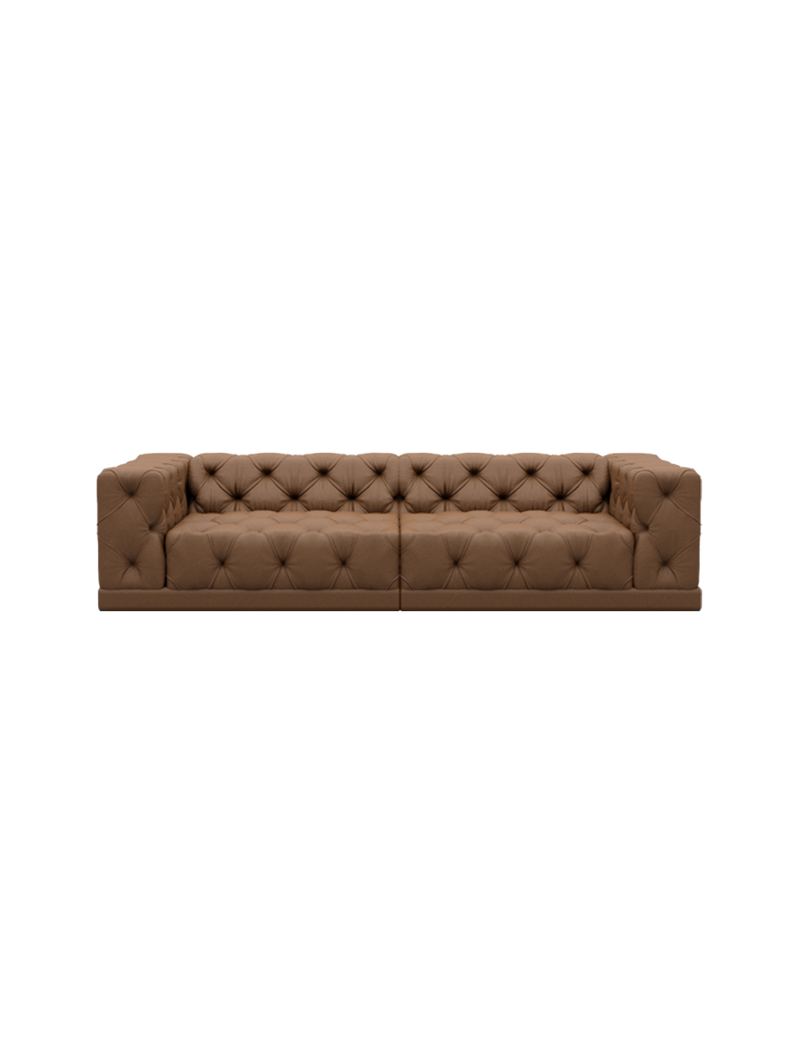 
4-Sitzer Design Echtleder Sofa „Malika“ - Echtleder Beige