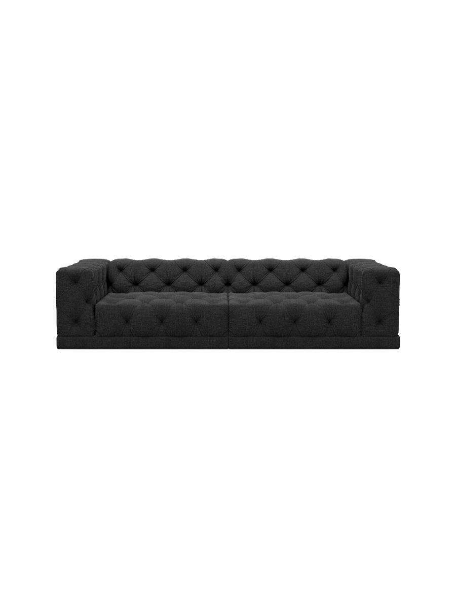 
4-Sitzer Design Sofa „Malika“ mit Strukturstoff-Bezug - Strukturstoff Anthrazit