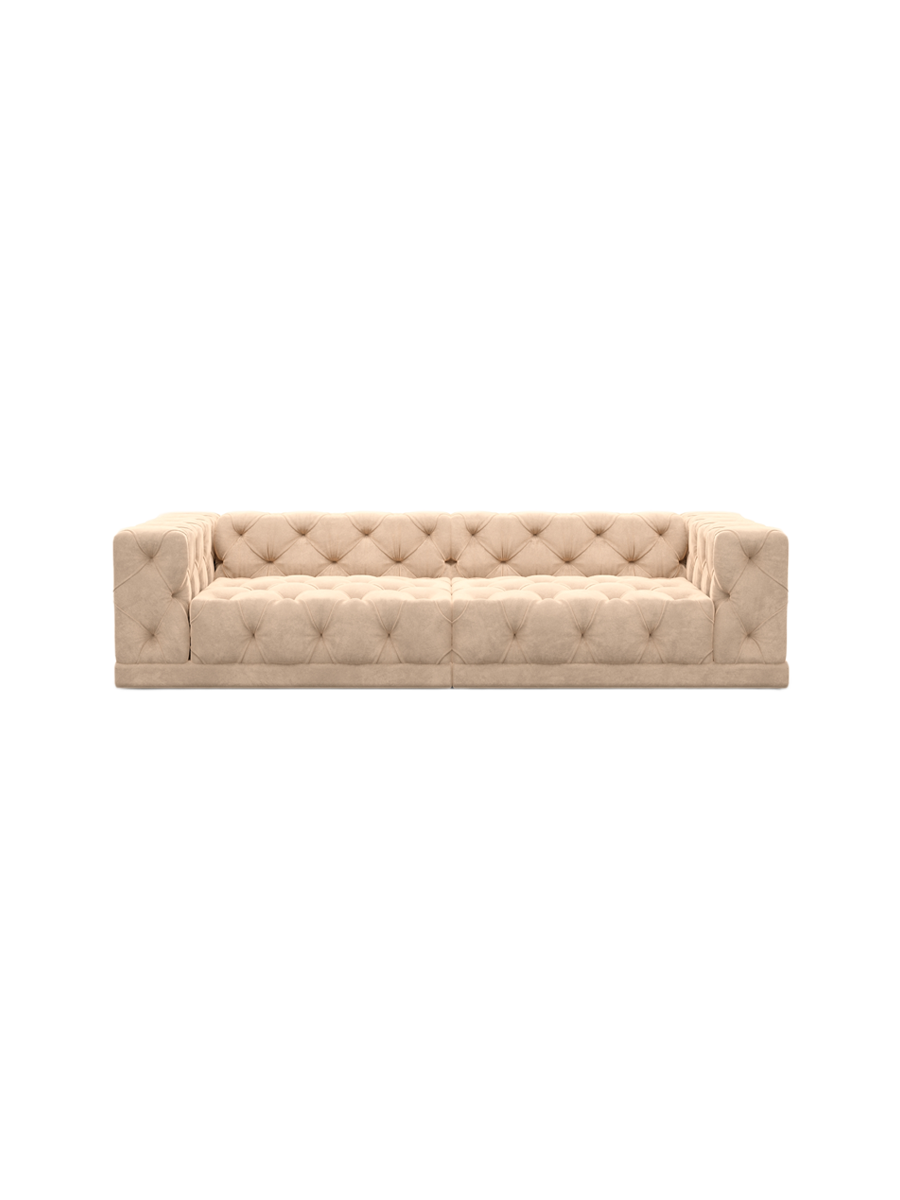 
4-Sitzer Design Sofa „Malika“ mit Samtbezug - Samtbezug Königsblau