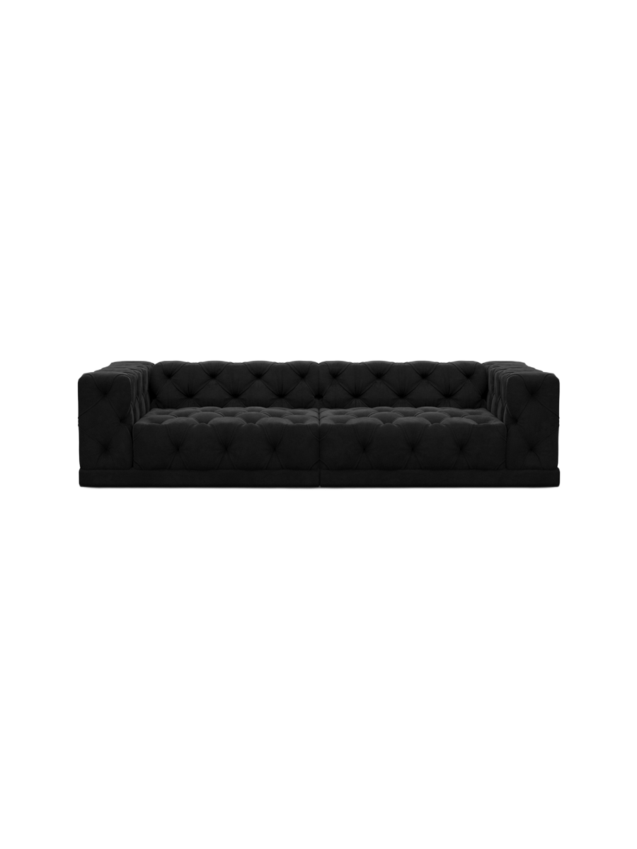 
4-Sitzer Design Sofa „Malika“ mit Samtbezug - Samtbezug Königsblau