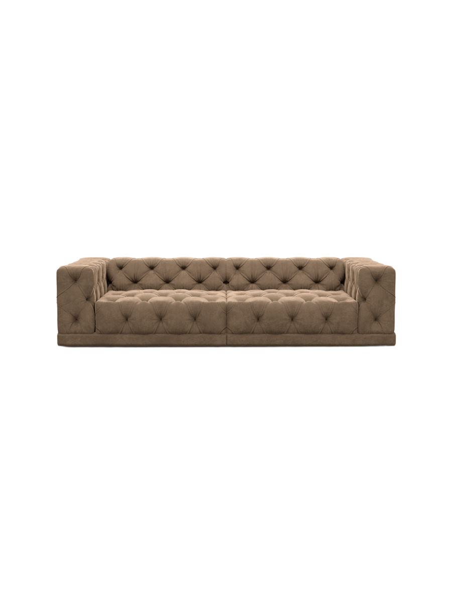 
4-Sitzer Design Sofa „Malika“ mit Samtbezug - Samtbezug Königsblau