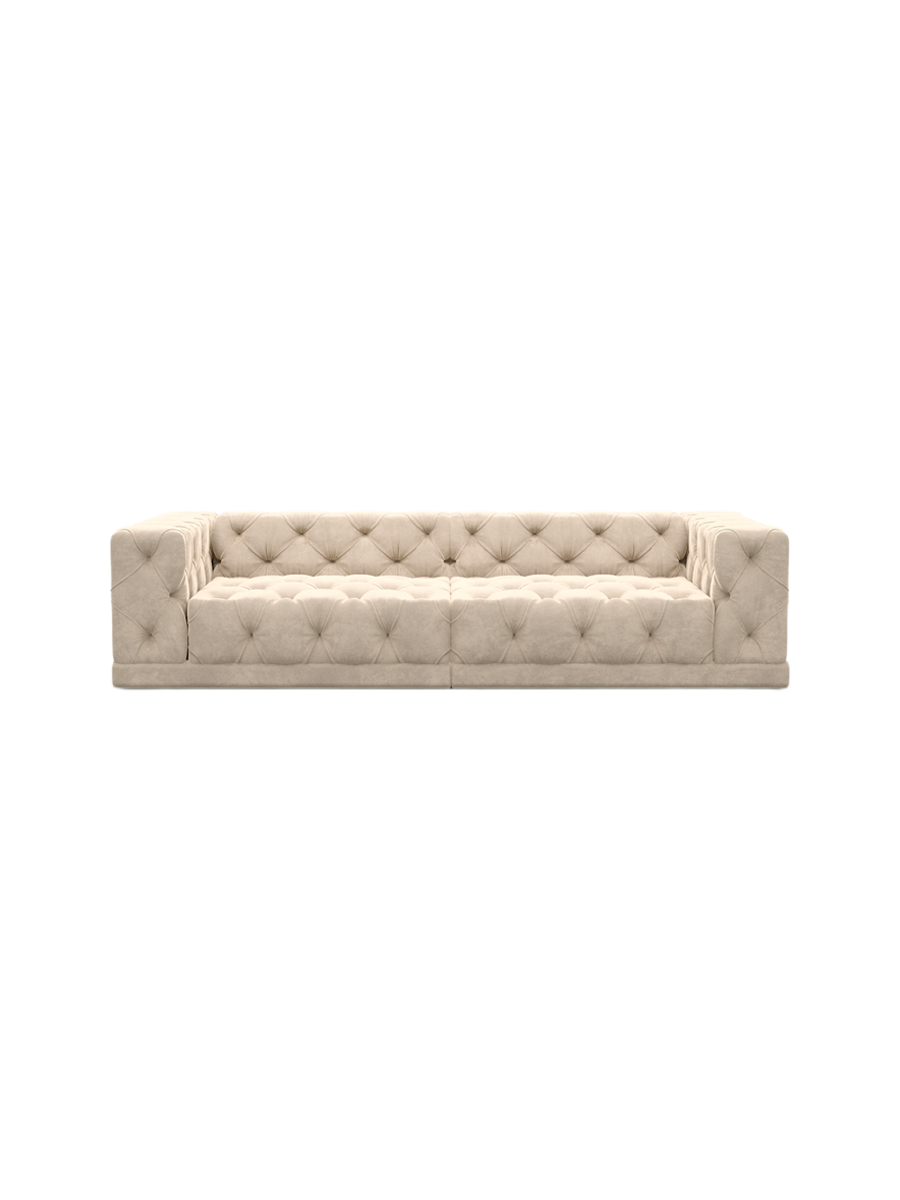 
4-Sitzer Design Sofa „Malika“ mit Samtbezug - Samtbezug Königsblau