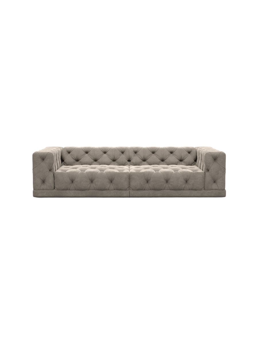 
4-Sitzer Design Sofa „Malika“ mit Samtbezug - Samtbezug Königsblau