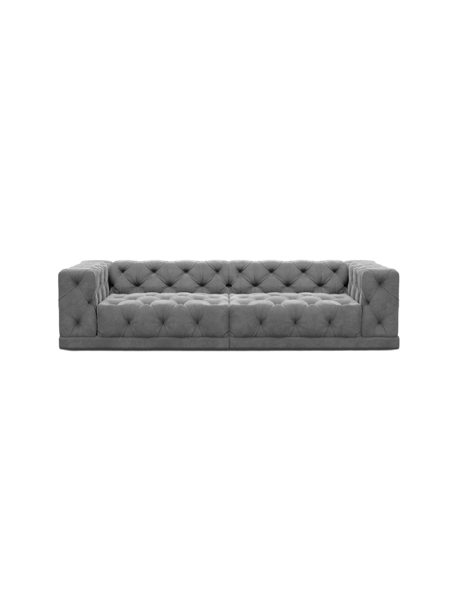 
4-Sitzer Design Sofa „Malika“ mit Samtbezug - Samtbezug Königsblau