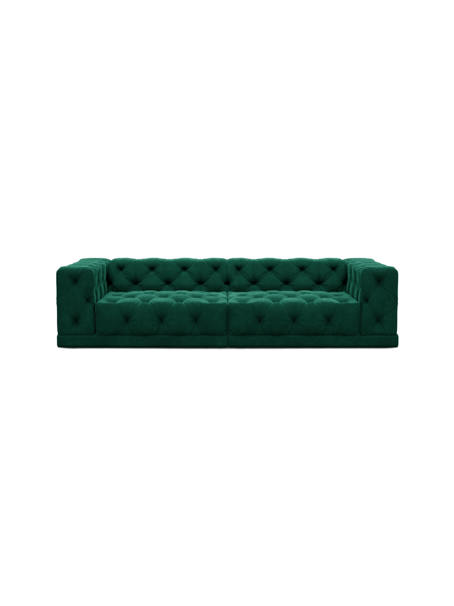 
4-Sitzer Design Sofa „Malika“ mit Samtbezug - Samtbezug Königsblau