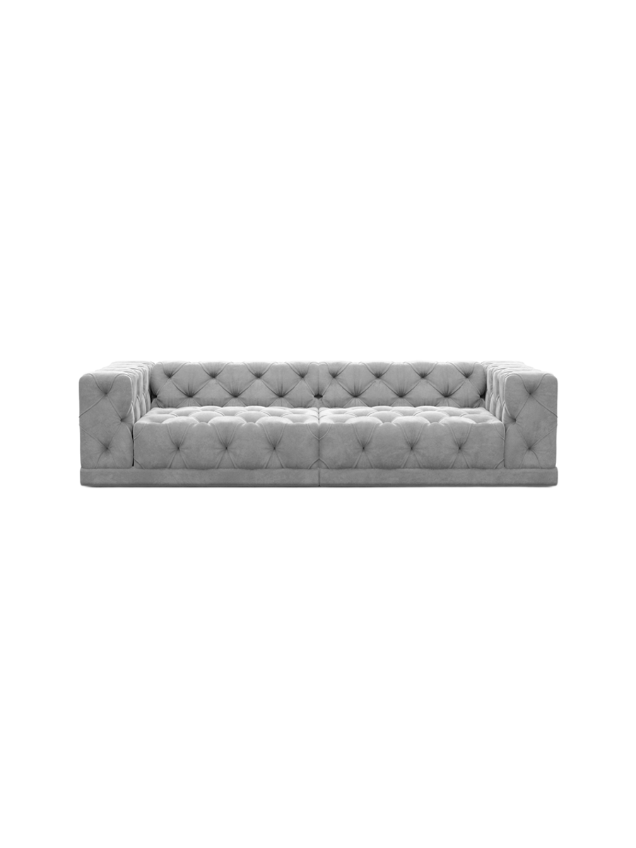 
4-Sitzer Design Sofa „Malika“ mit Samtbezug - Samtbezug Königsblau