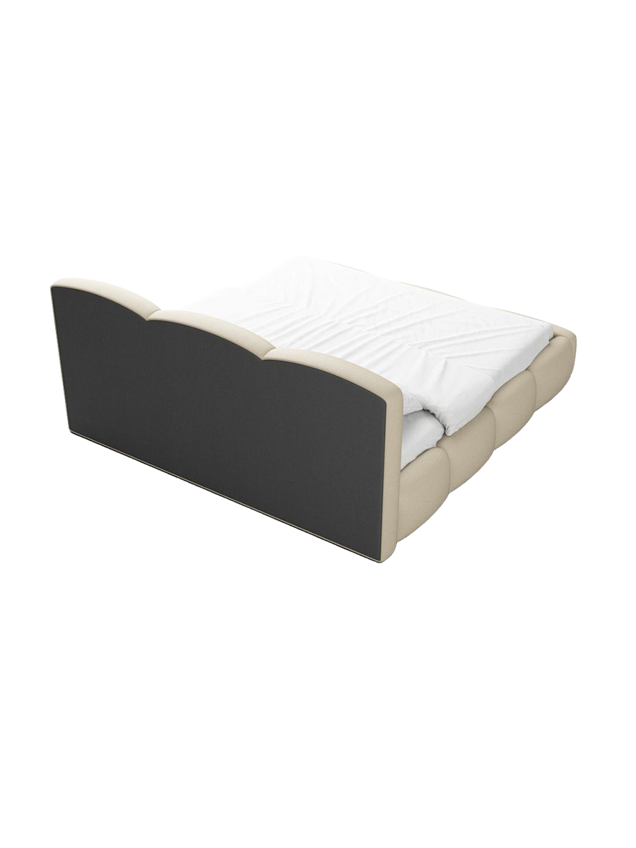 
Design Polsterbett „Elvano“ mit Ablagefach, Kunstleder Beige - 140 x 200 cm