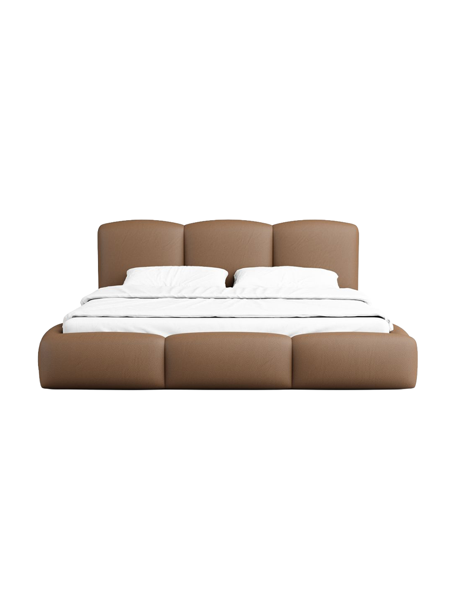 
Design Polsterbett „Elvano“ mit Ablagefach, Kunstleder Choco Brown - 140 x 200 cm