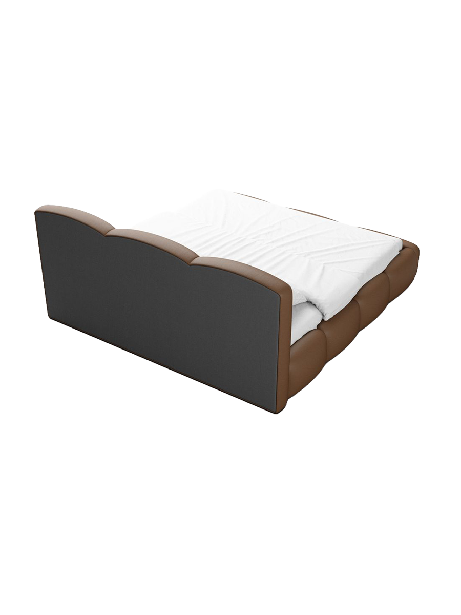 
Design Polsterbett „Elvano“ mit Ablagefach, Kunstleder Choco Brown - 140 x 200 cm