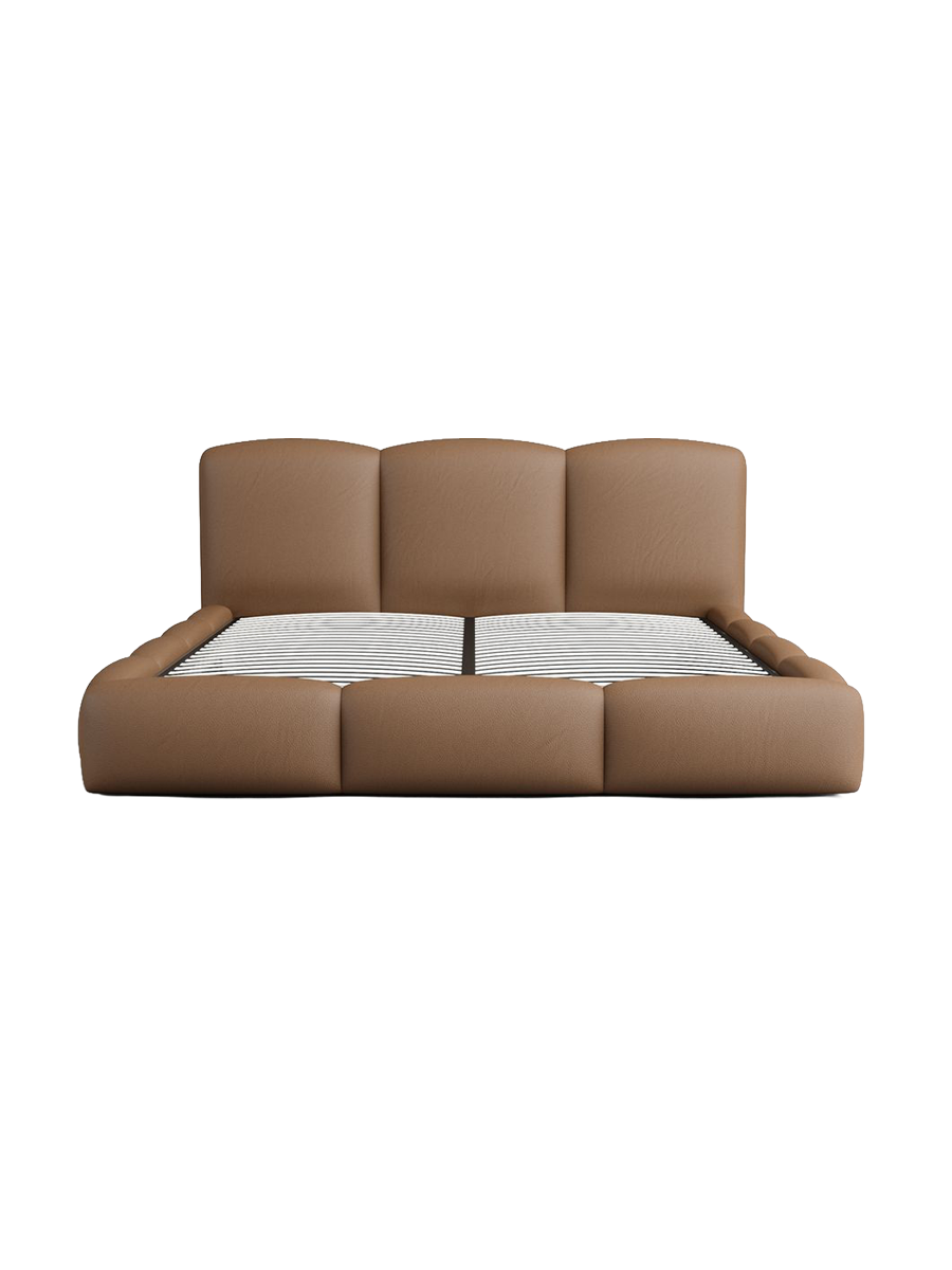 
Design Polsterbett „Elvano“ mit Ablagefach, Kunstleder Choco Brown - 140 x 200 cm