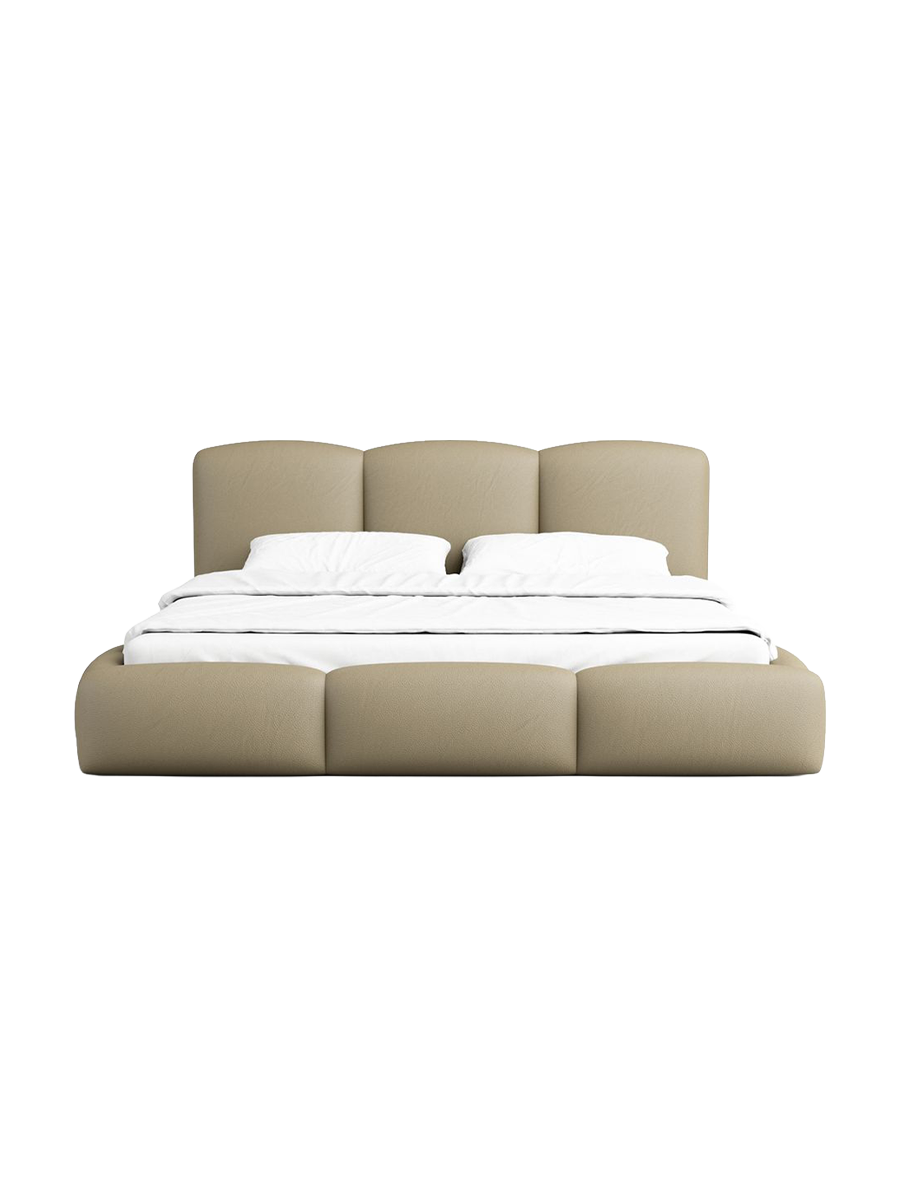 
Design Polsterbett „Elvano“ mit Ablagefach, Kunstleder Beige dunkel - 140 x 200 cm