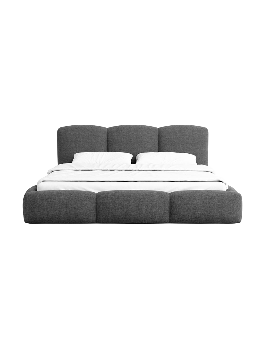 
Design Polsterbett „Elvano“ mit Ablagefach, Webstoff Anthrazit - 140 x 200 cm