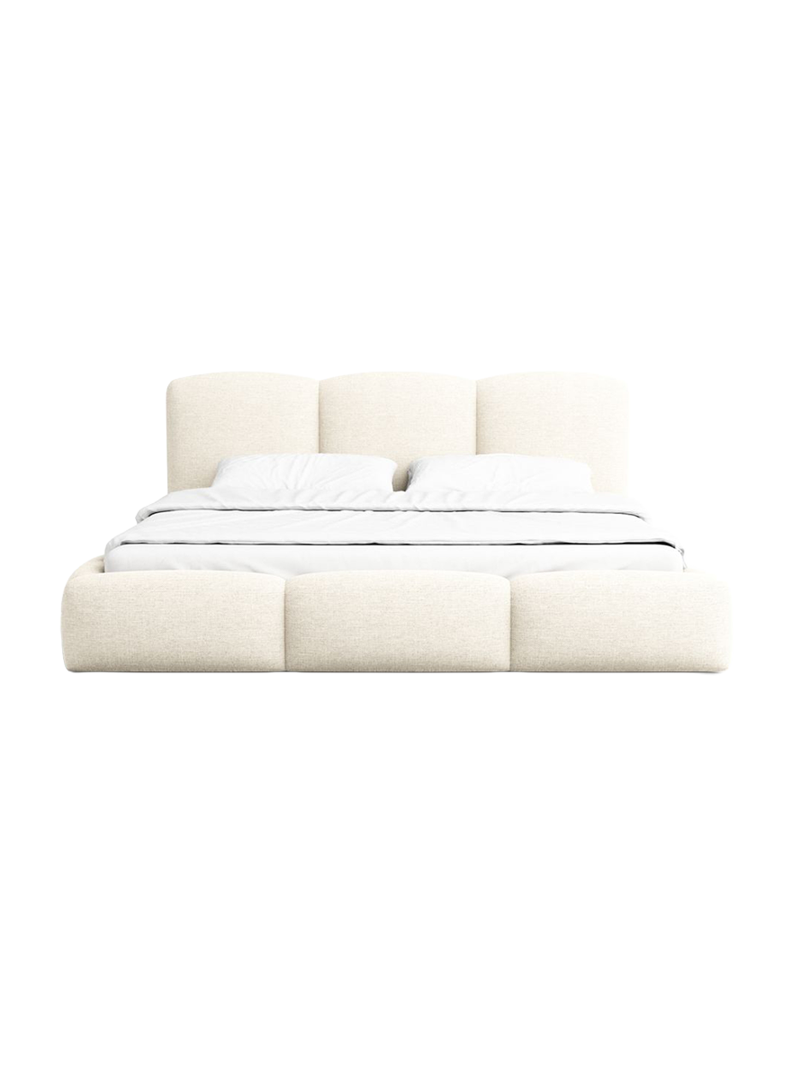 
Design Polsterbett „Elvano“ mit Ablagefach, Webstoff Cream - 140 x 200 cm