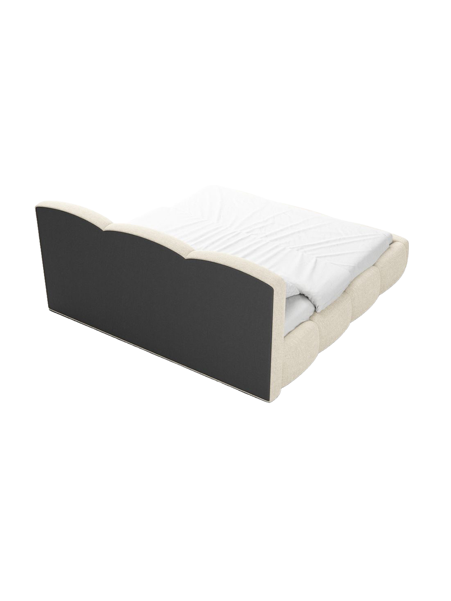 
Design Polsterbett „Elvano“ mit Ablagefach, Webstoff Cream - 140 x 200 cm