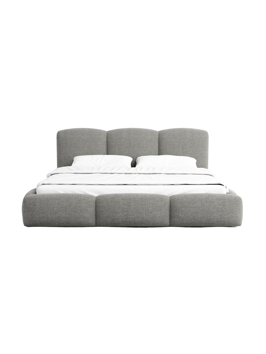 
Design Polsterbett „Elvano“ mit Ablagefach, Webstoff Grau - 140 x 200 cm