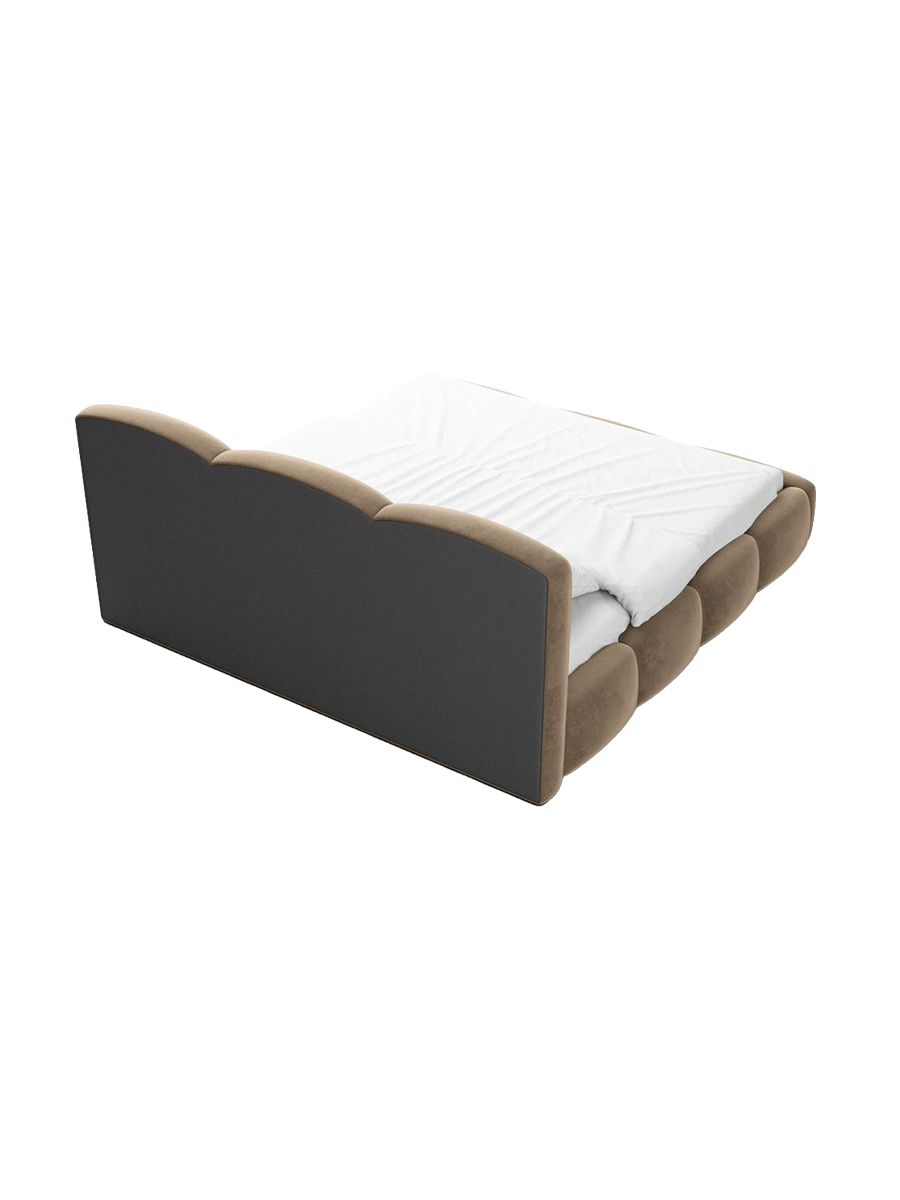 
Design Polsterbett „Elvano“ mit Ablagefach, Samt Braun - 140 x 200 cm