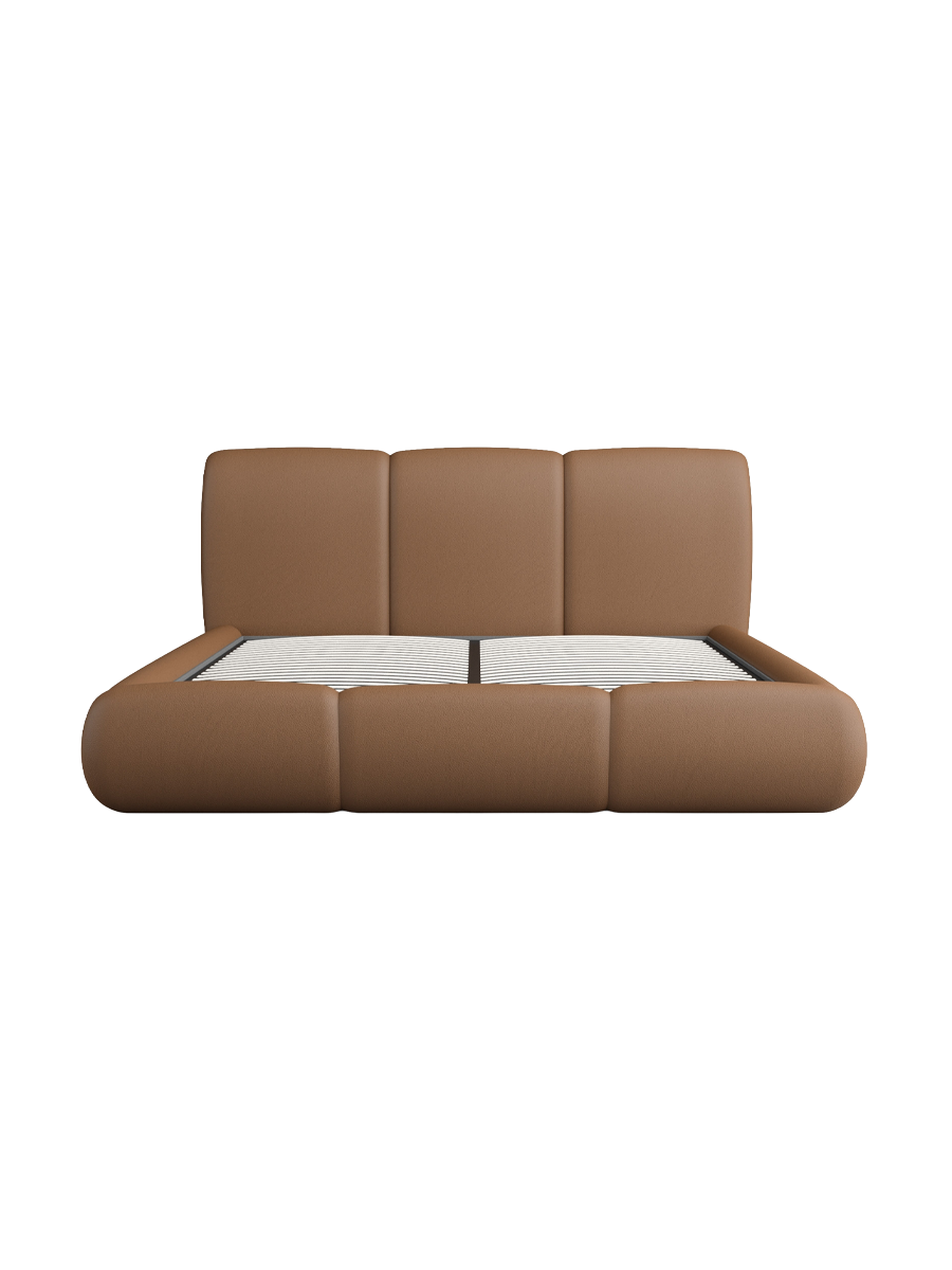 
Design Polsterbett „Elvara“ mit Ablagefach, Kunstleder Choco Brown - 140 x 200 cm