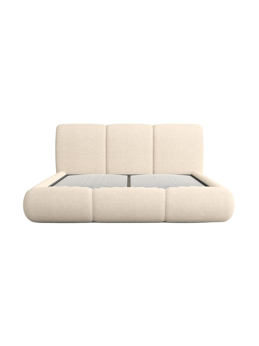 
Design Polsterbett „Elvara“ mit Ablagefach, Webstoff Cream - 140 x 200 cm