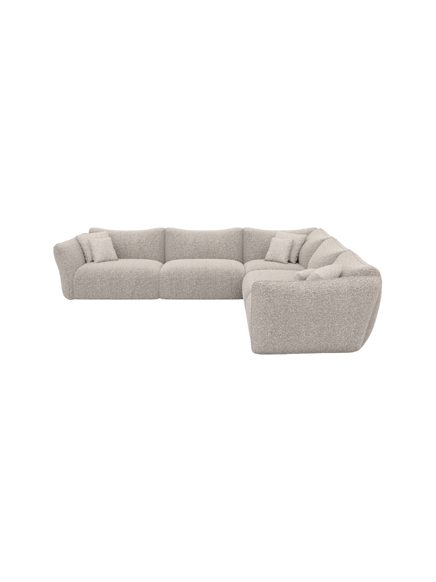 
5-Sitzer Design Ecksofa „Mareno“ mit Bouclé-Bezug - Bouclé Graphit
