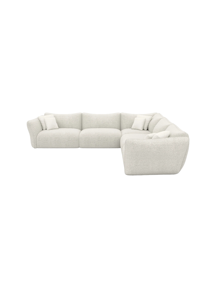 
5-Sitzer Design Ecksofa „Mareno“ mit Bouclé-Bezug - Bouclé Graphit