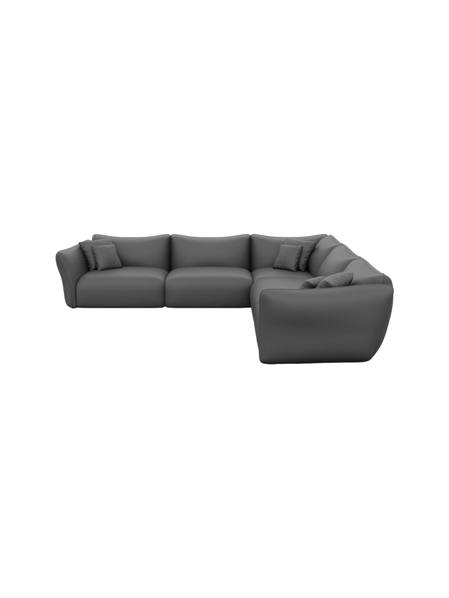 
5-Sitzer Echtleder Design Ecksofa „Mareno“ - Echtleder Beige