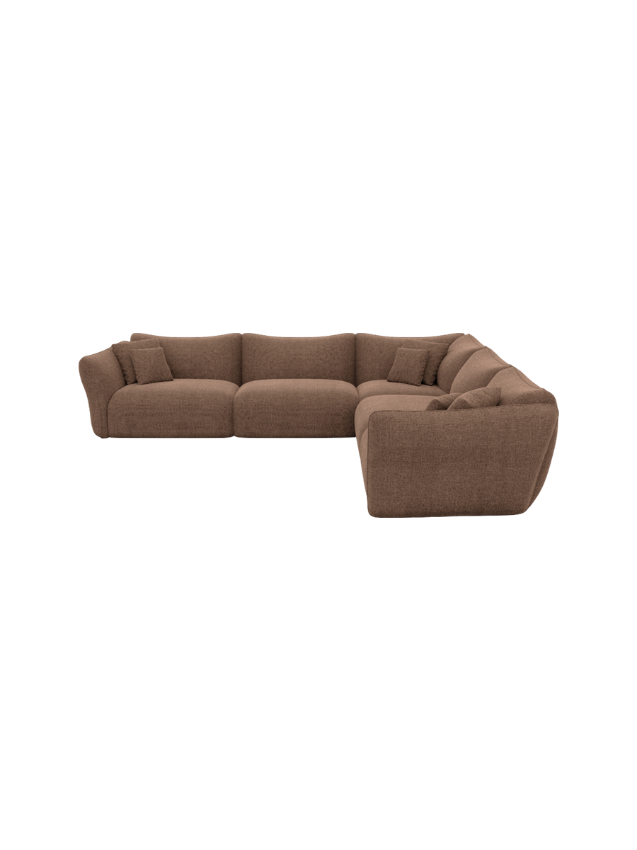 
5-Sitzer Design Ecksofa „Mareno“ mit Strukturstoff-Bezug - Strukturstoff Anthrazit