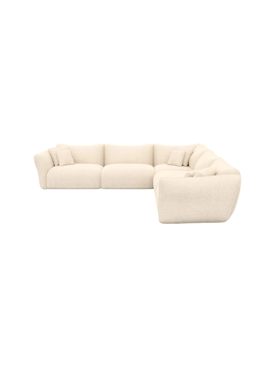 
5-Sitzer Design Ecksofa „Mareno“ mit Strukturstoff-Bezug - Strukturstoff Anthrazit