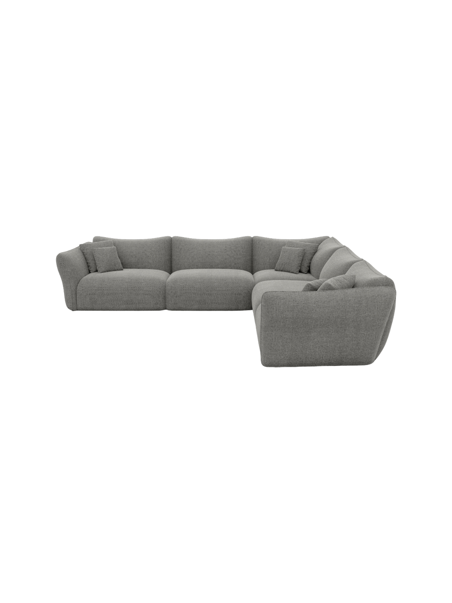 
5-Sitzer Design Ecksofa „Mareno“ mit Strukturstoff-Bezug - Strukturstoff Anthrazit