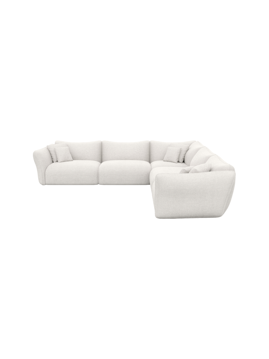 
5-Sitzer Design Ecksofa „Mareno“ mit Strukturstoff-Bezug - Strukturstoff Anthrazit