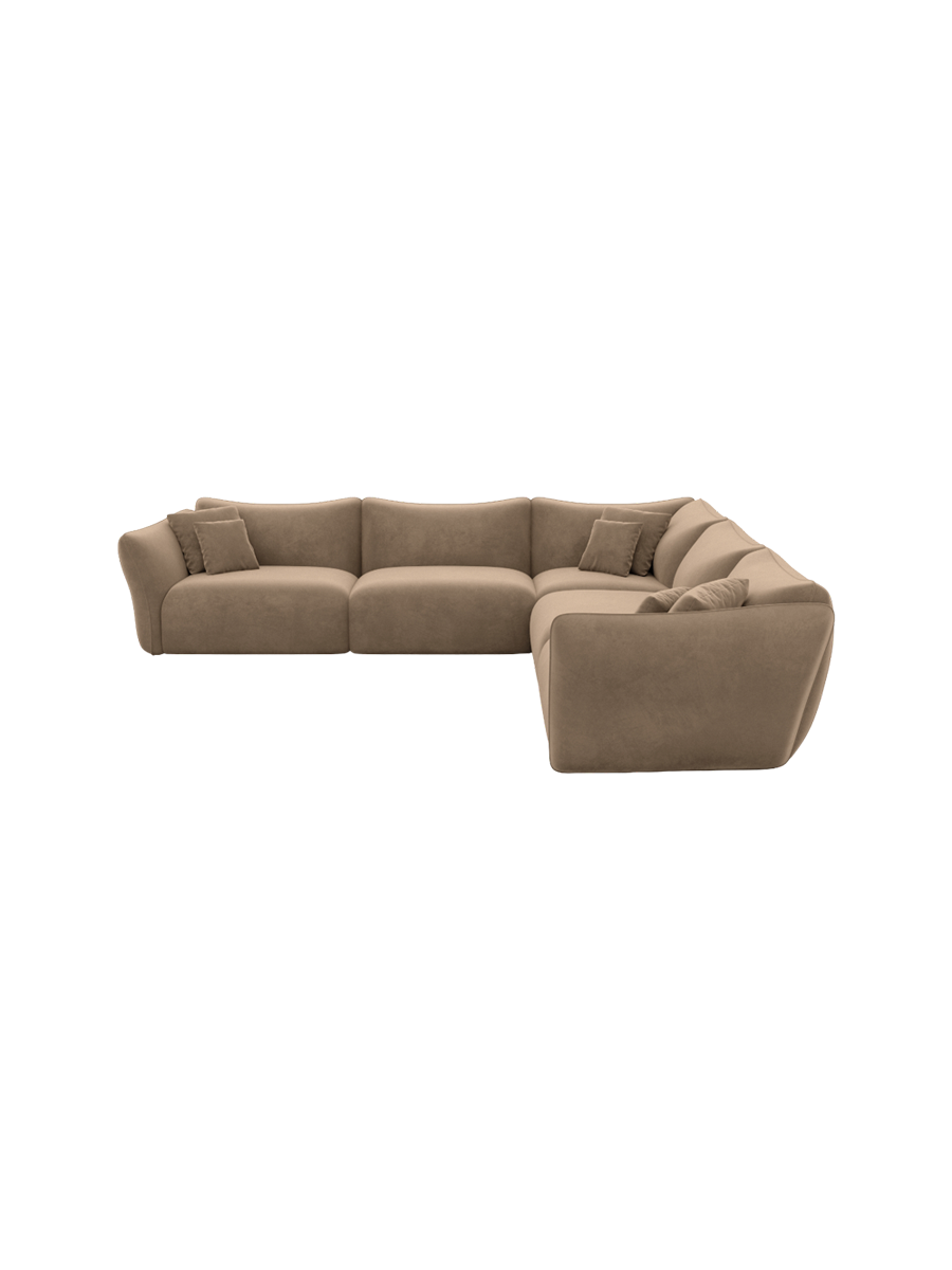 
5-Sitzer Design Ecksofa „Mareno“ mit Samtbezug - Samtbezug Königsblau
