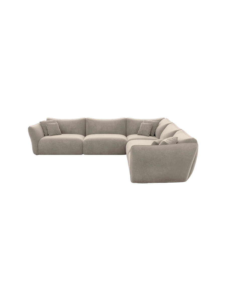
5-Sitzer Design Ecksofa „Mareno“ mit Samtbezug - Samtbezug Königsblau