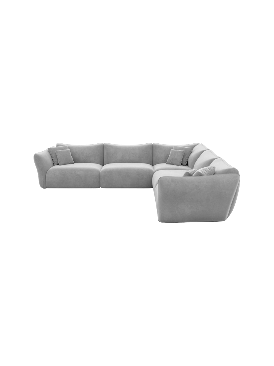 
5-Sitzer Design Ecksofa „Mareno“ mit Samtbezug - Samtbezug Königsblau