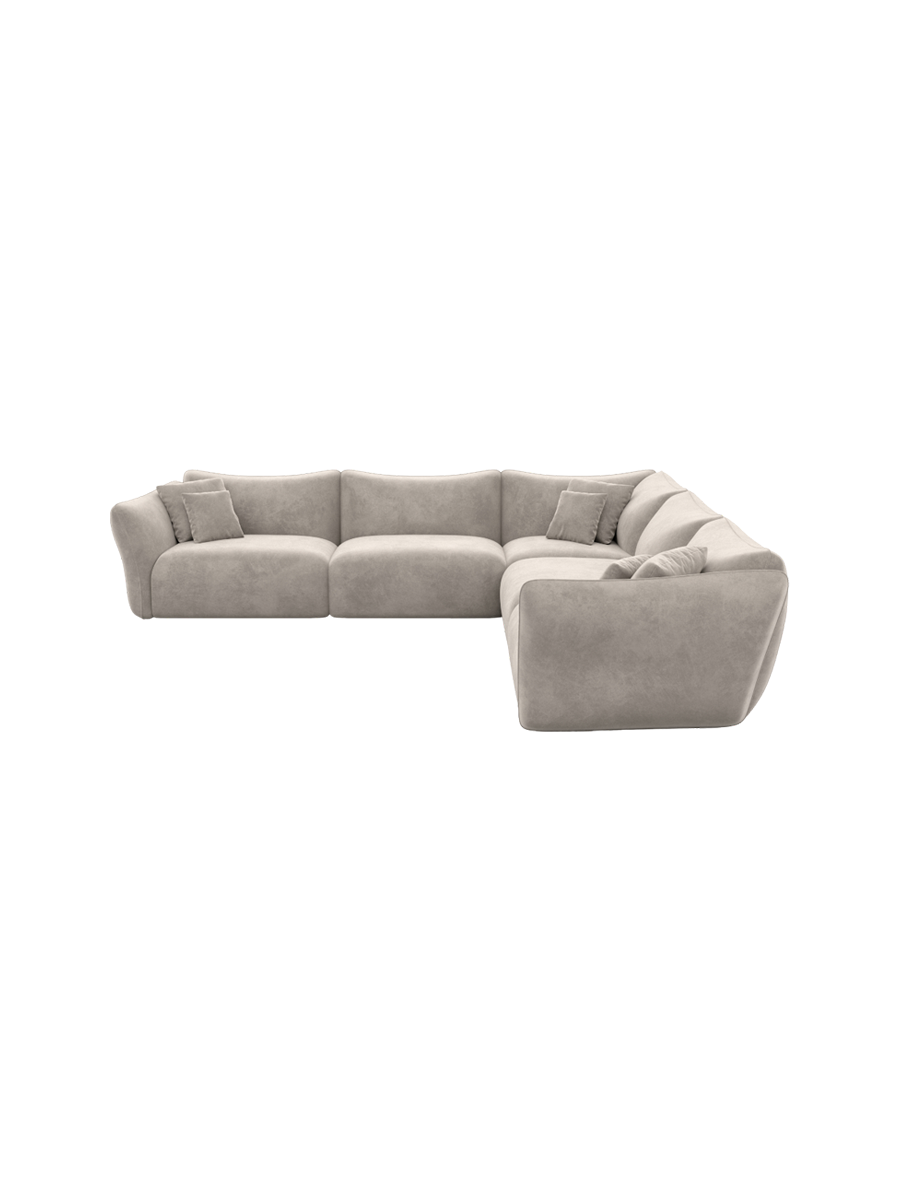 
5-Sitzer Design Ecksofa „Mareno“ mit Samtbezug - Samtbezug Königsblau