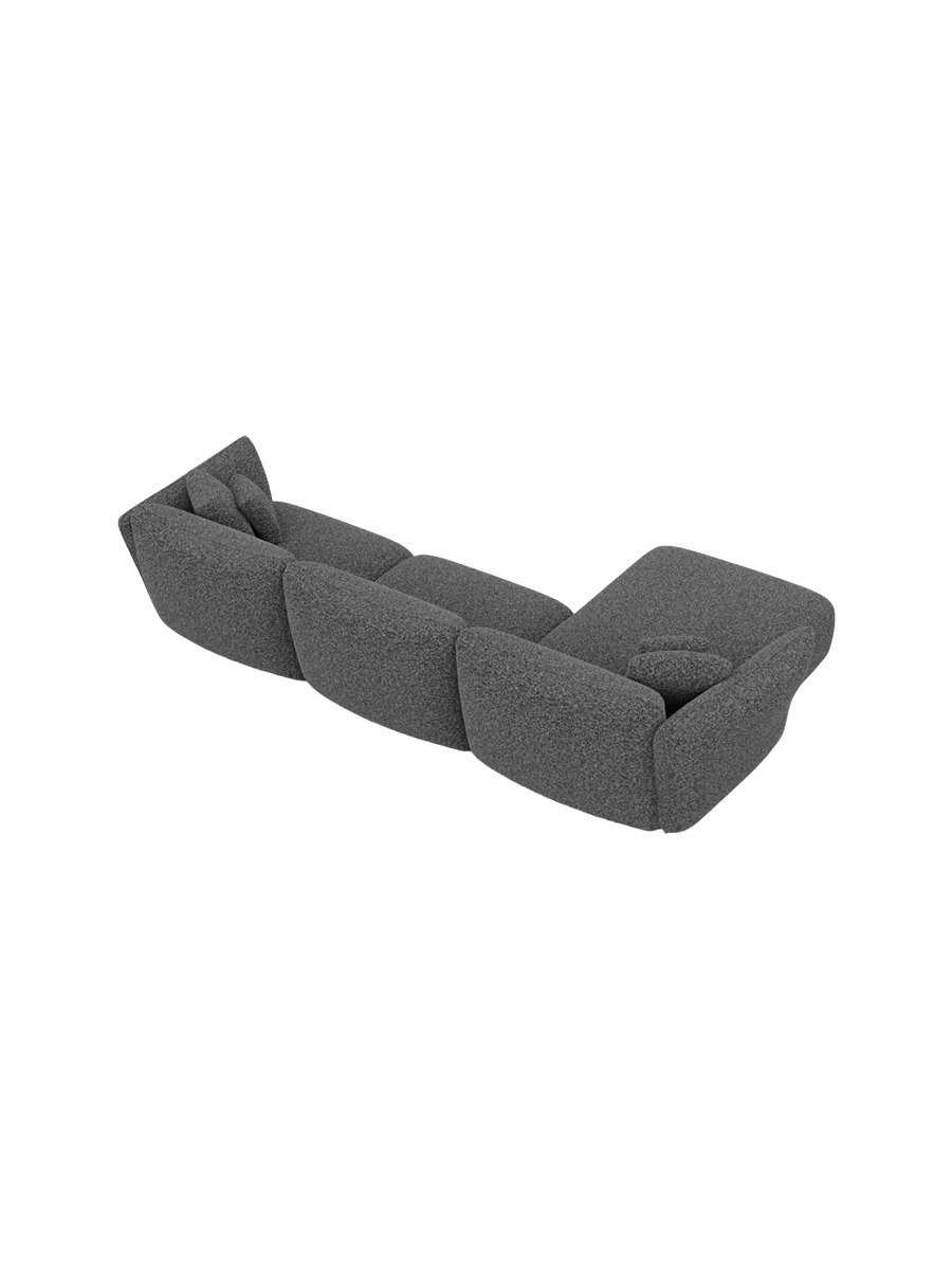 
4-Sitzer Design Ecksofa „Mareno“ mit Bouclé-Bezug - Bouclé Graphit / Eckteil links