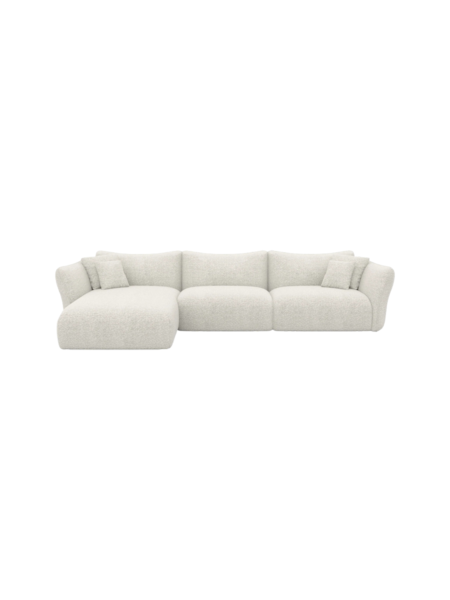 
4-Sitzer Design Ecksofa „Mareno“ mit Bouclé-Bezug - Bouclé Graphit / Eckteil links