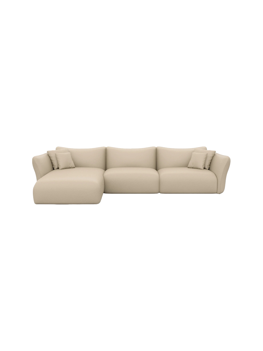 
4-Sitzer Echtleder Design Ecksofa „Mareno“ - Echtleder Beige / Eckteil links