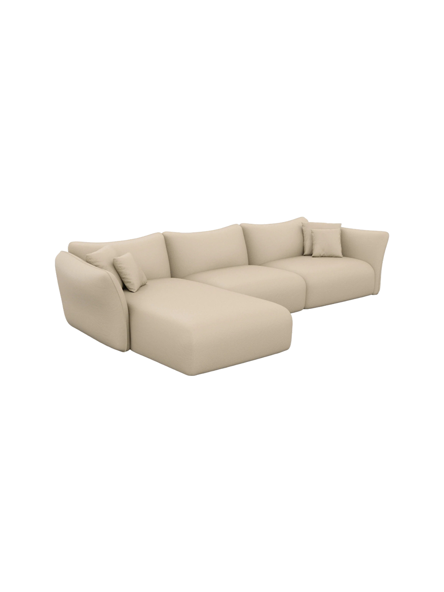 
4-Sitzer Echtleder Design Ecksofa „Mareno“ - Echtleder Beige / Eckteil links