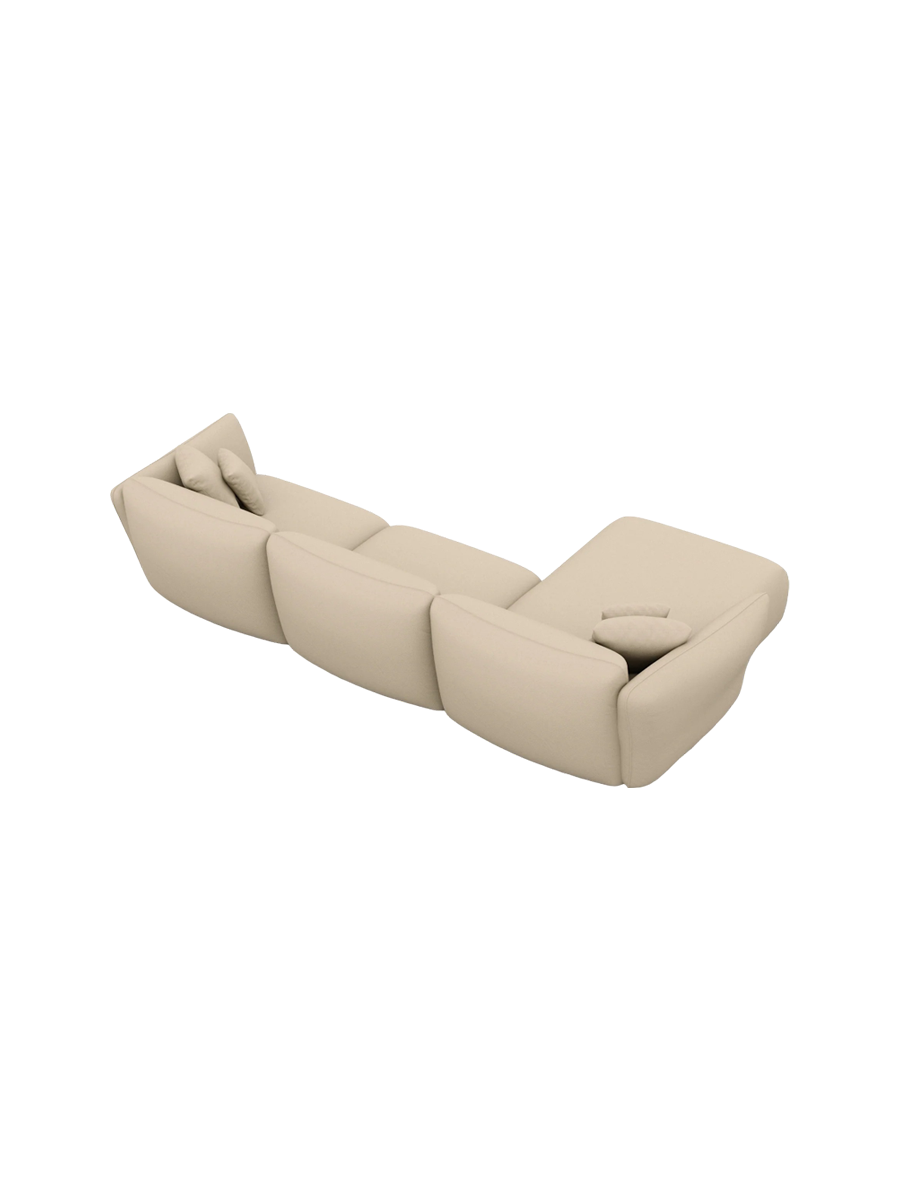 
4-Sitzer Echtleder Design Ecksofa „Mareno“ - Echtleder Beige / Eckteil links