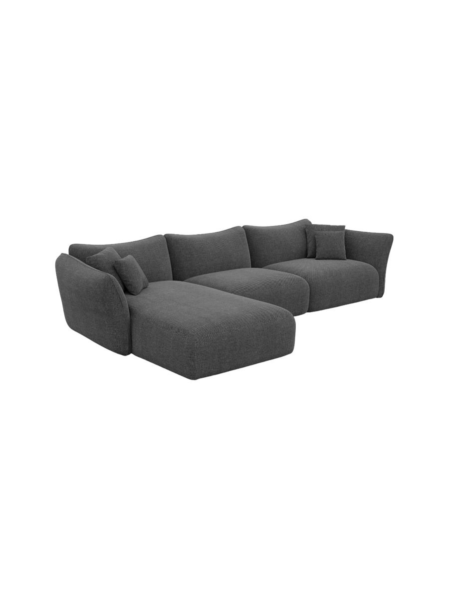 
4-Sitzer Design Ecksofa „Mareno“ mit Strukturstoff-Bezug - Strukturstoff Anthrazit / Eckteil links