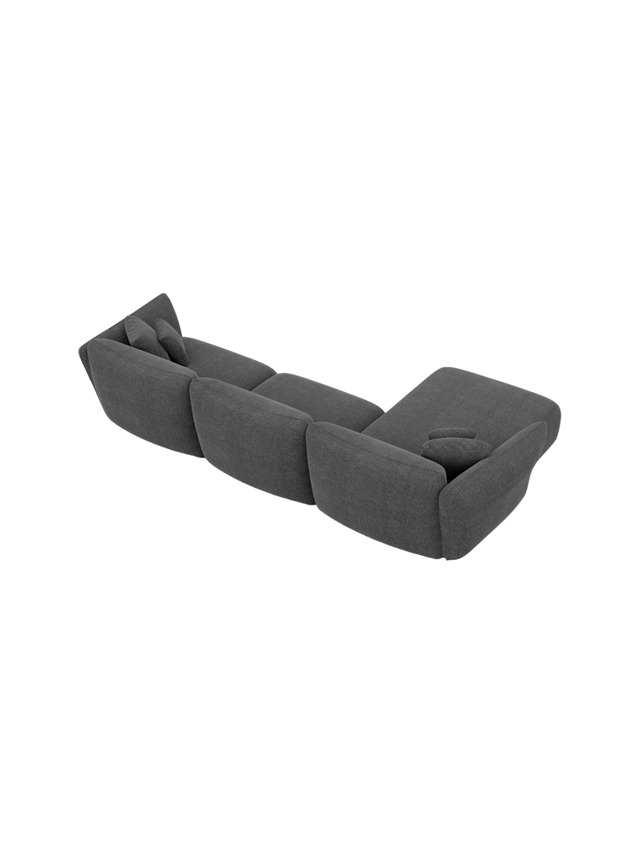 
4-Sitzer Design Ecksofa „Mareno“ mit Strukturstoff-Bezug - Strukturstoff Anthrazit / Eckteil links