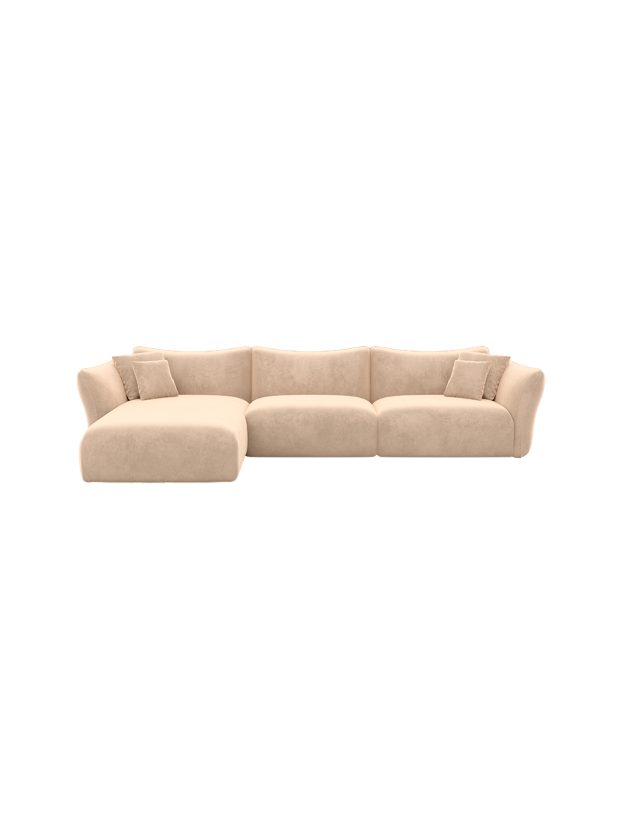 
4-Sitzer Design Ecksofa „Mareno“ mit Samtbezug - Samtbezug Königsblau / Eckteil links