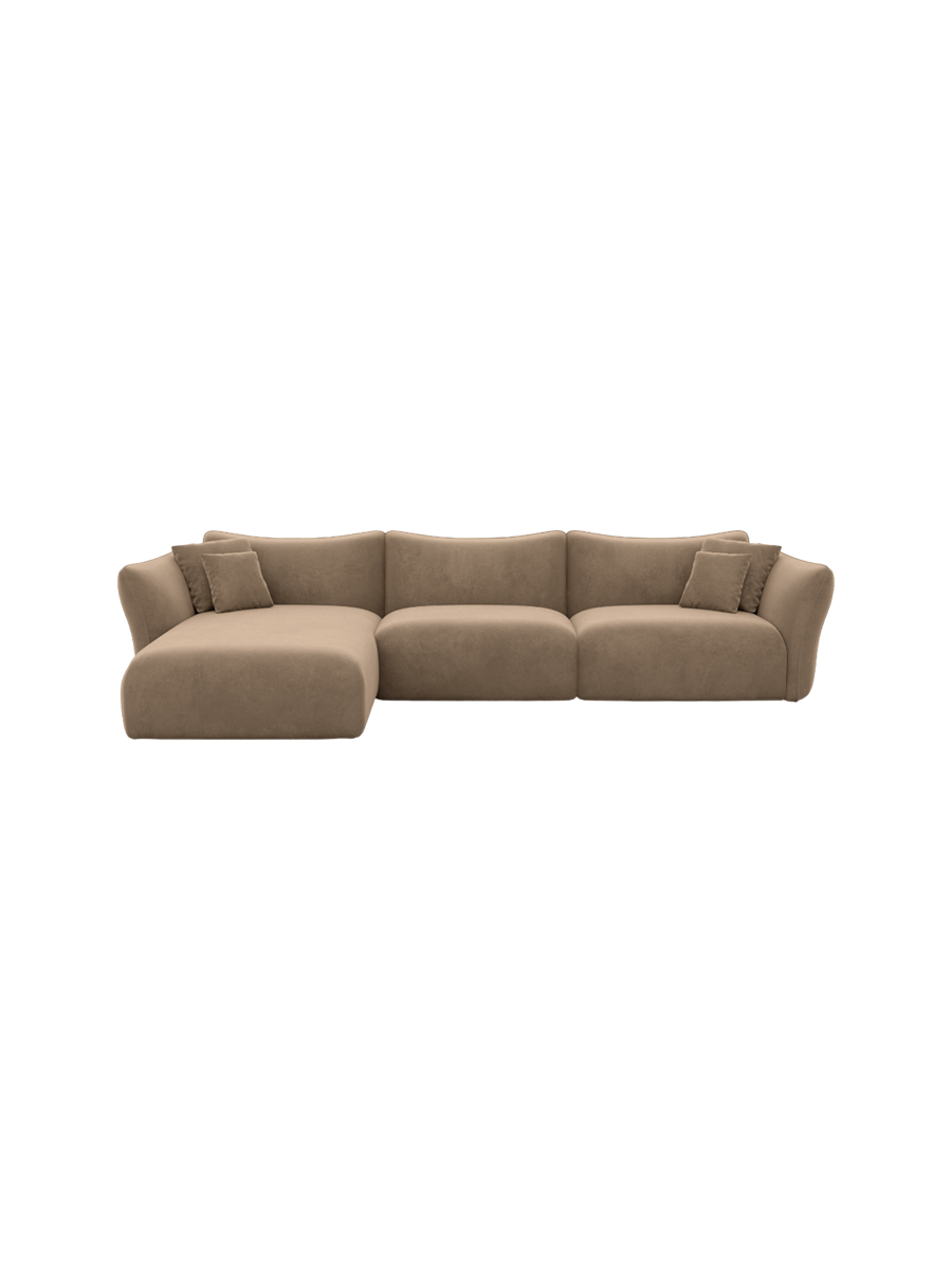 
4-Sitzer Design Ecksofa „Mareno“ mit Samtbezug - Samtbezug Königsblau / Eckteil links