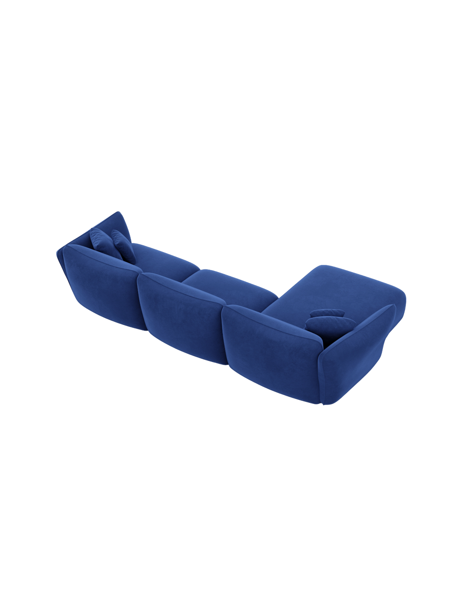 
4-Sitzer Design Ecksofa „Mareno“ mit Samtbezug - Samtbezug Königsblau / Eckteil links